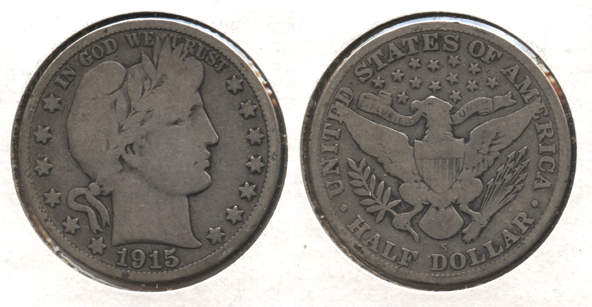 1915-S Barber Half Dollar VG-8 #j