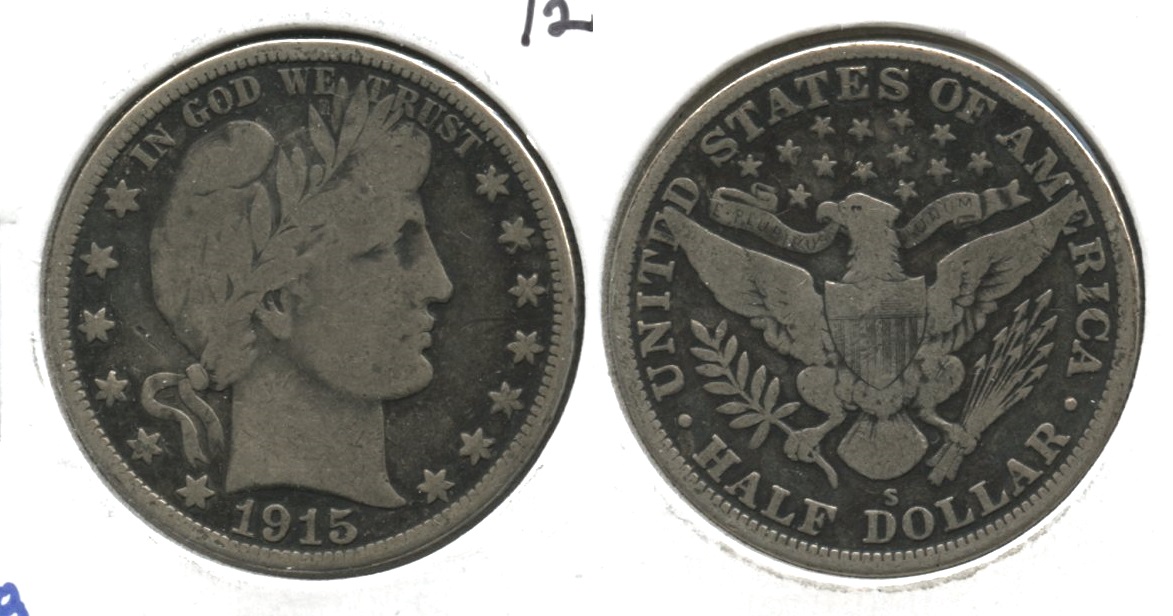1915-S Barber Half Dollar VG-8 #o