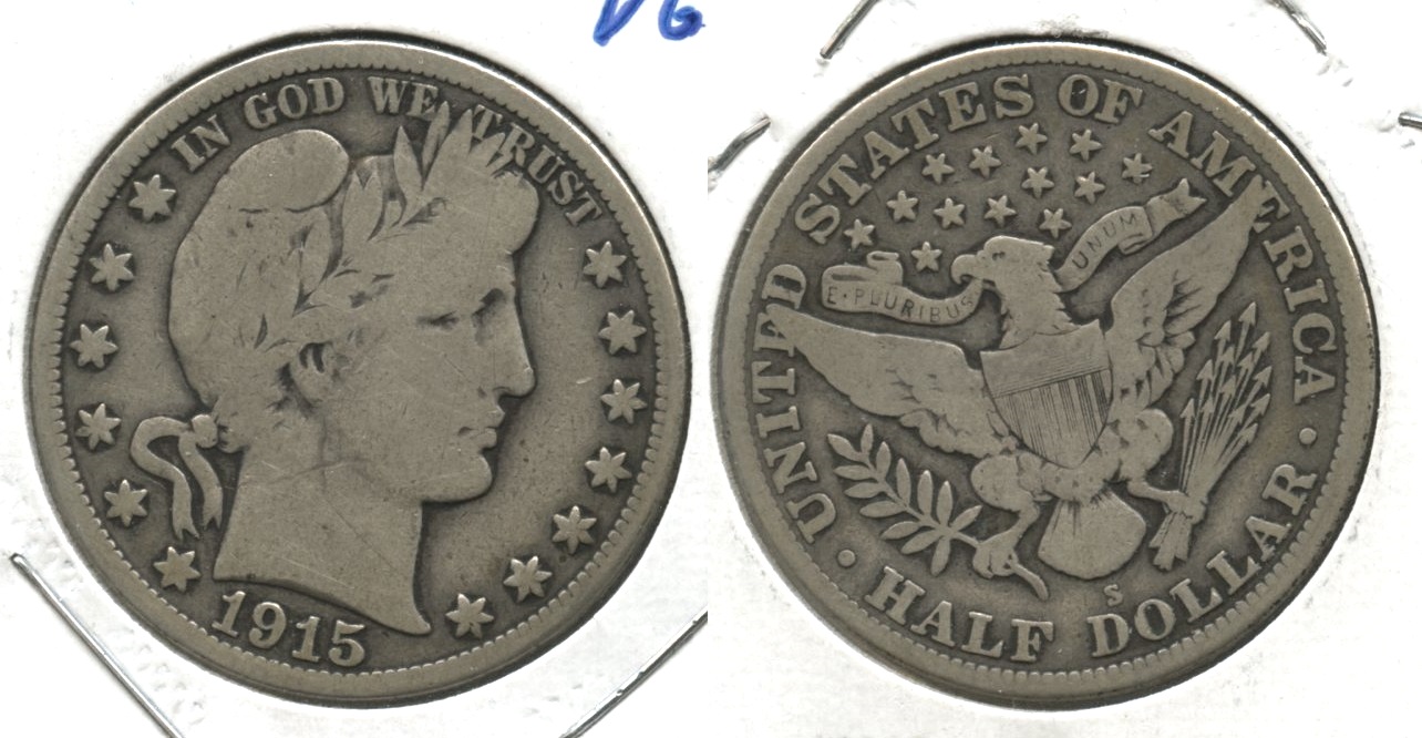 1915-S Barber Half Dollar VG-8 #q