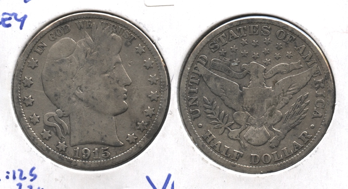 1915 Barber Half Dollar VG-8 #a