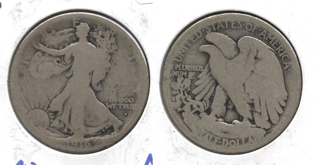 1916-D Walking Liberty Half Dollar AG-3 #j