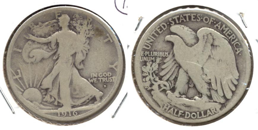 1916-D Walking Liberty Half Dollar Good-4