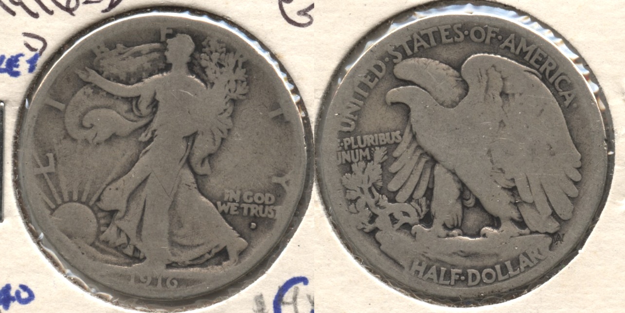 1916-D Walking Liberty Half Dollar Good-4 #b