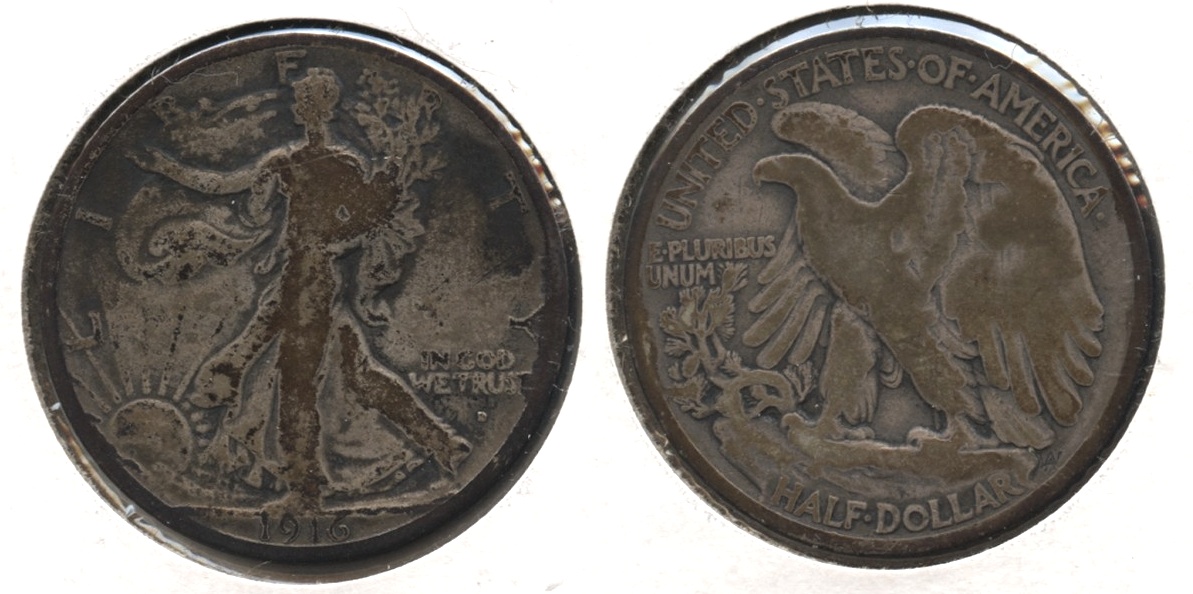 1916-D Walking Liberty Half Dollar Good-4 #d
