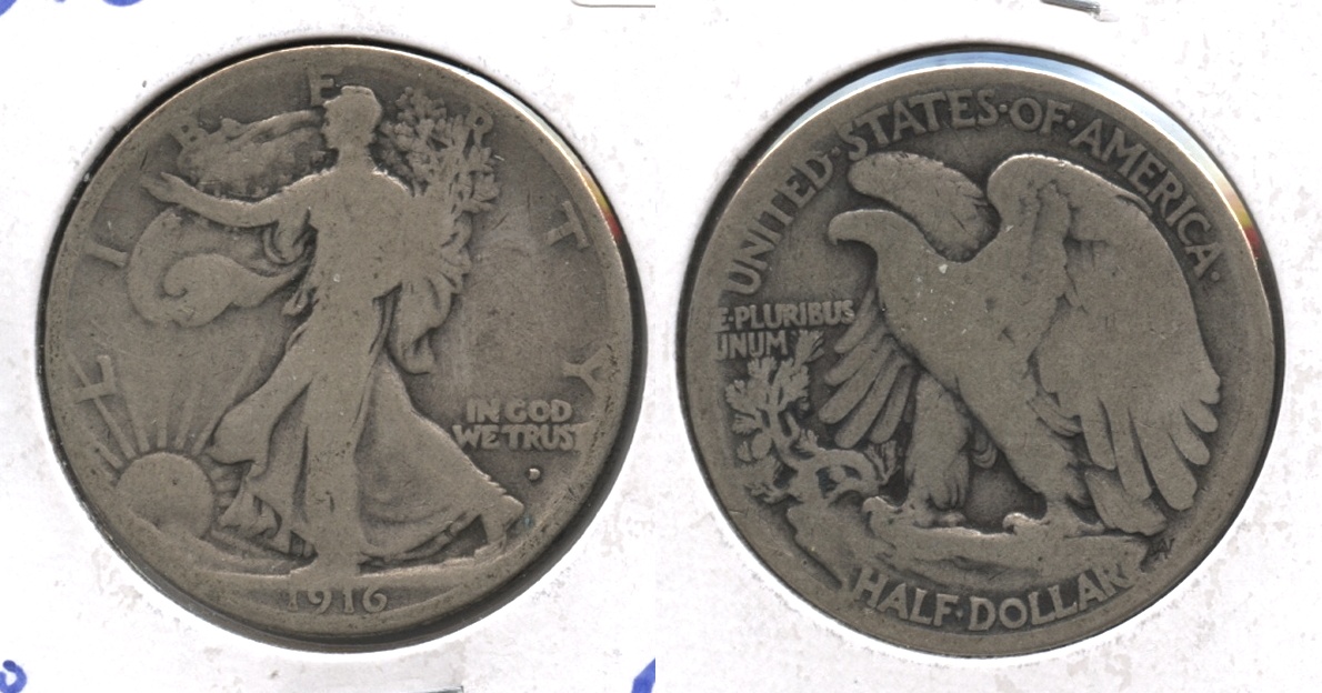 1916-D Walking Liberty Half Dollar Good-4 #g