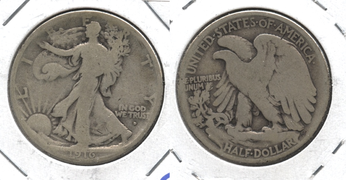 1916-D Walking Liberty Half Dollar Good-4 #h
