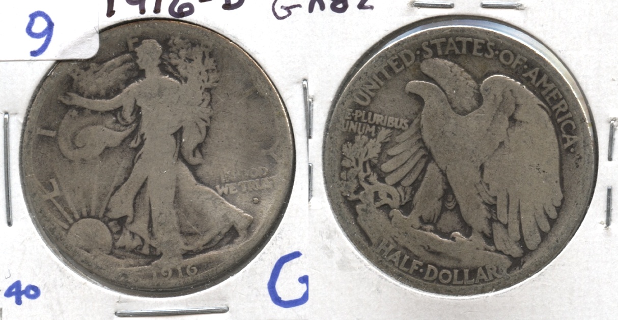 1916-D Walking Liberty Half Dollar Good-4 #i