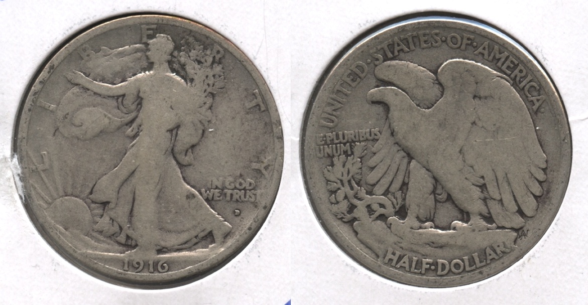 1916-D Walking Liberty Half Dollar Good-4 #l