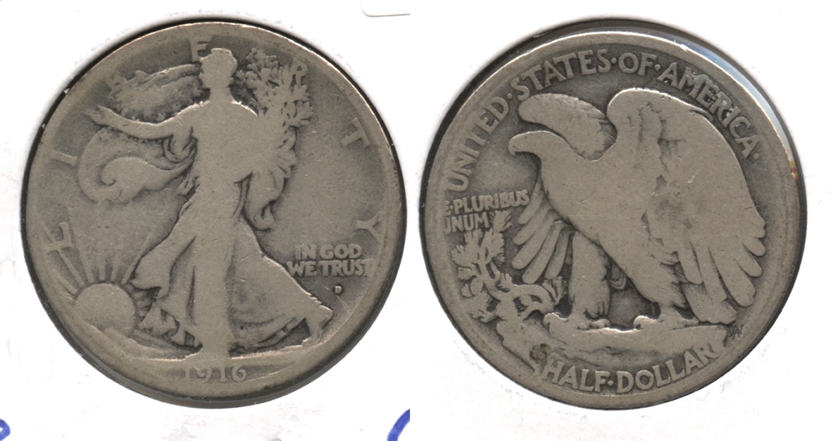 1916-D Walking Liberty Half Dollar Good-4 #n