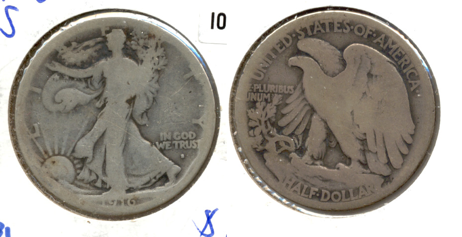 1916-S Walking Liberty Half Dollar AG-3 a