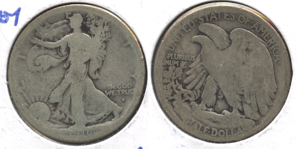 1916-S Walking Liberty Half Dollar AG-3 #d