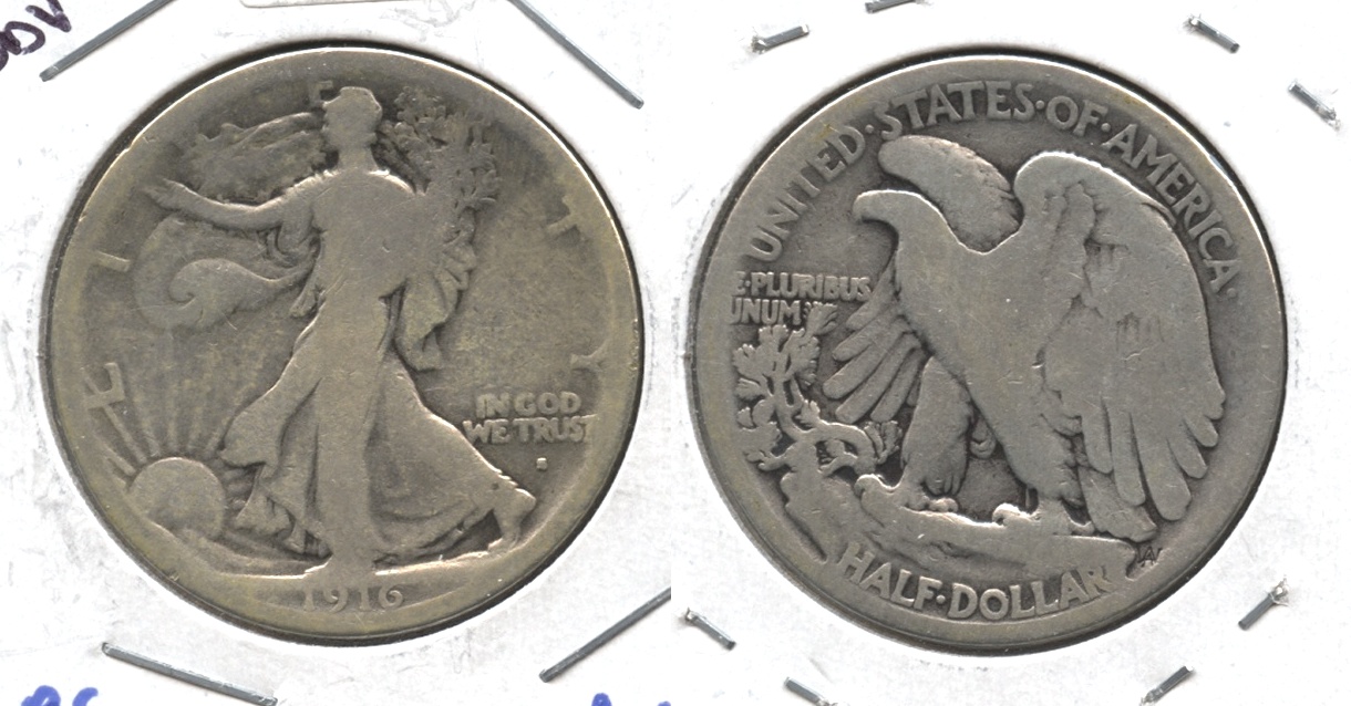 1916-S Walking Liberty Half Dollar AG-3 #h