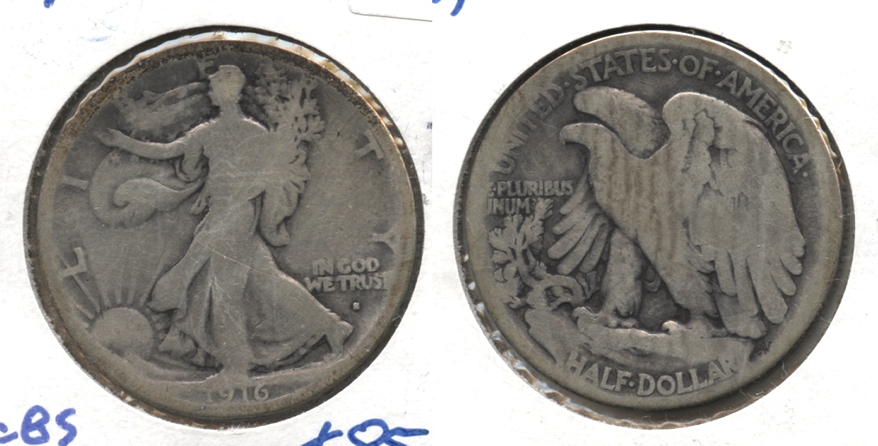1916-S Walking Liberty Half Dollar AG-3 #j
