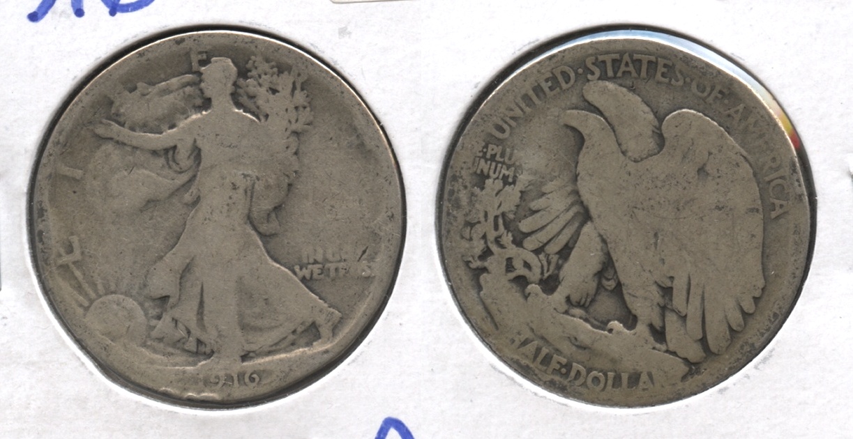 1916 Walking Liberty Half Dollar AG-3 #d