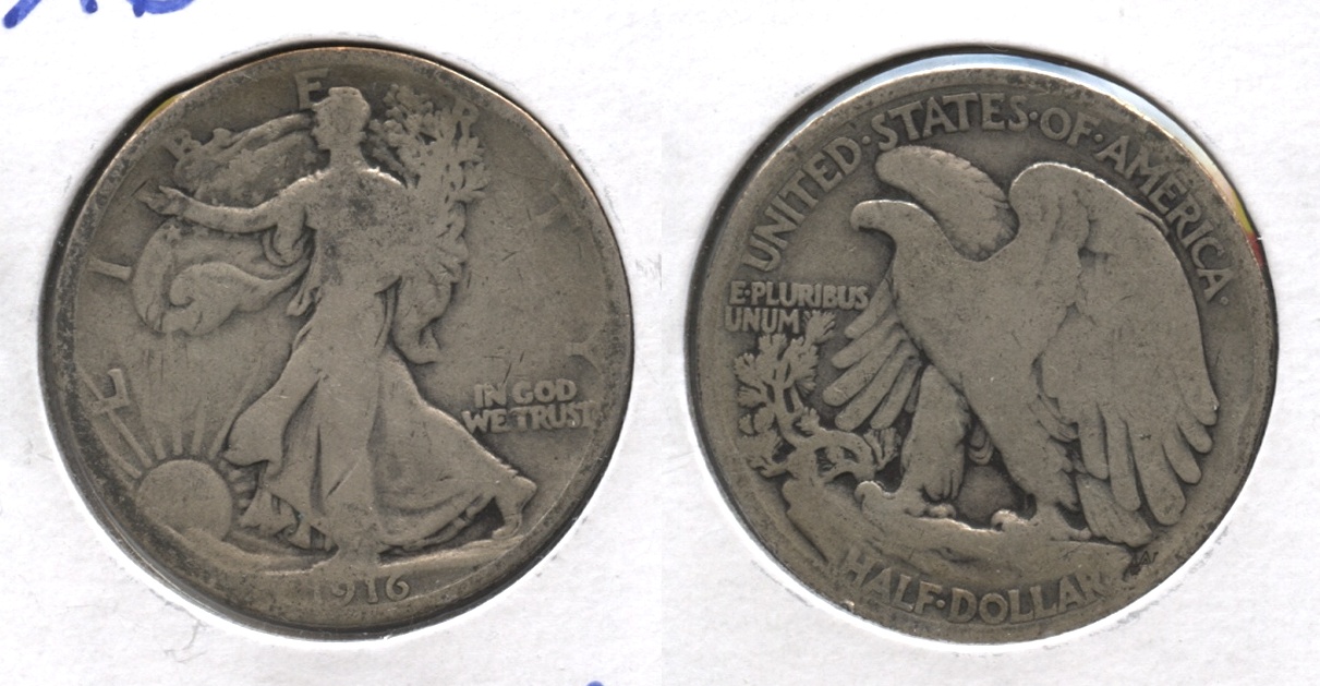1916 Walking Liberty Half Dollar AG-3 #g
