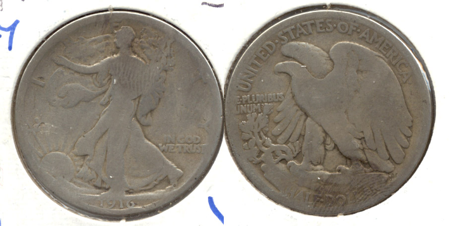 1916 Walking Liberty Half Dollar Good-4 b