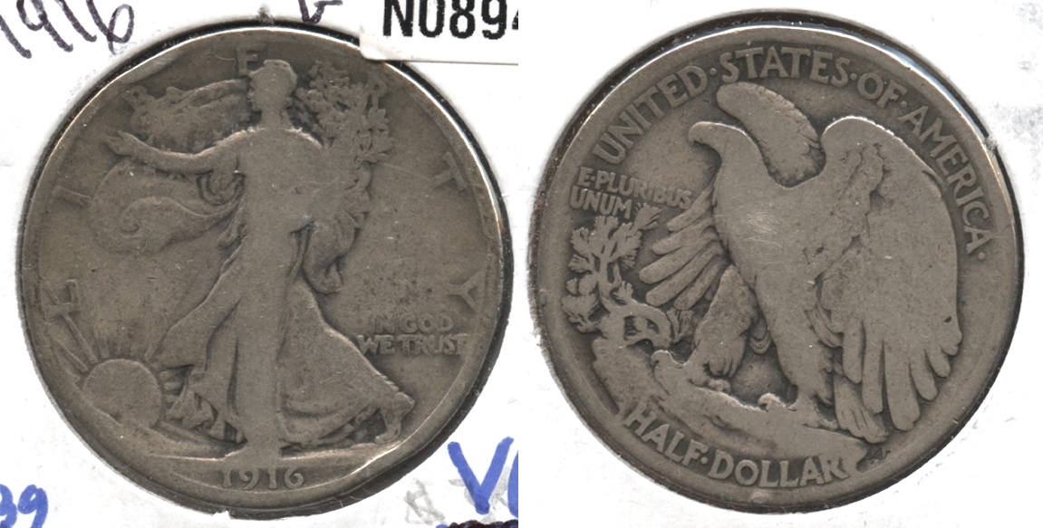 1916 Walking Liberty Half Dollar Good-4 #e
