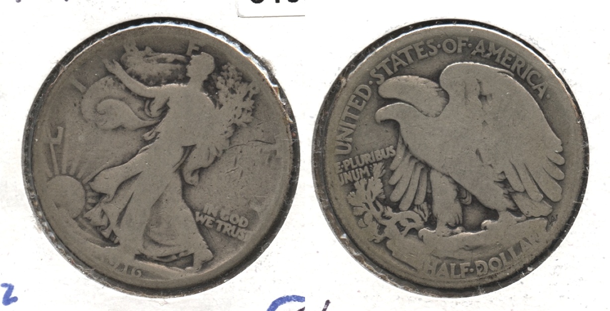 1916 Walking Liberty Half Dollar Good-4 #h