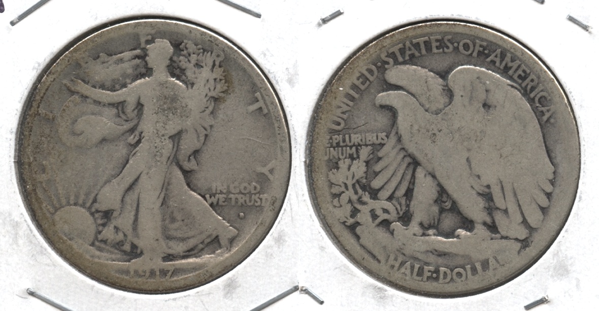 1917-D Obverse Mint Mark Walking Liberty Half Dollar Good-4 #e