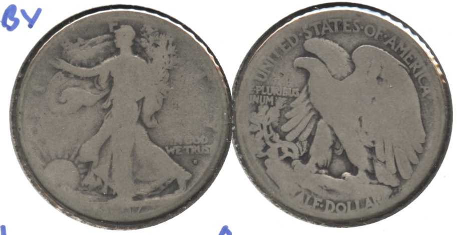 1917-S Obverse Mint Mark Walking Liberty Half Dollar AG-3