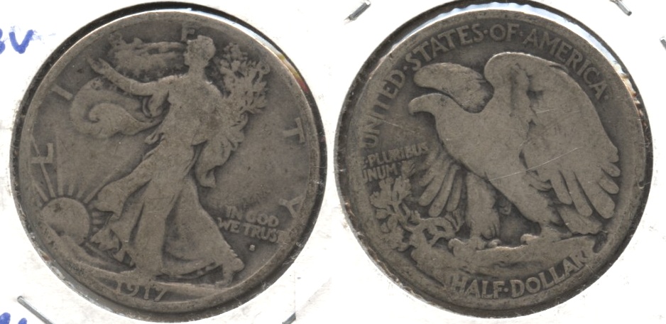 1917-S Obverse Mint Mark Walking Liberty Half Dollar AG-3 #b