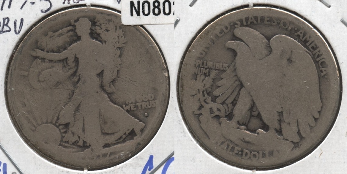 1917-S Obverse Mint Mark Walking Liberty Half Dollar AG-3 #c