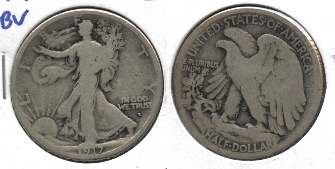 1917-S Obverse Mint Mark Walking Liberty Half Dollar Good-4 #c