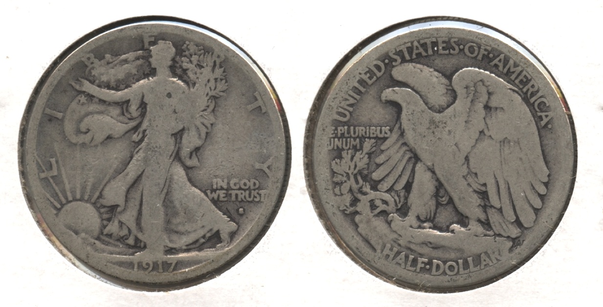1917-S Obverse Mint Mark Walking Liberty Half Dollar Good-4 #e