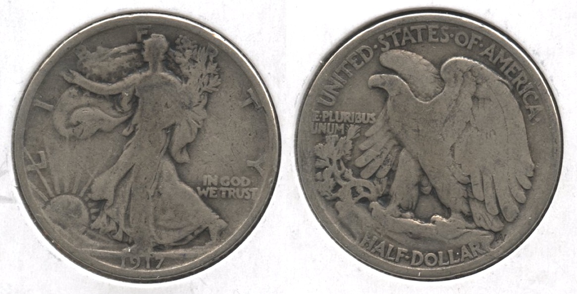 1917 Walking Liberty Half Dollar Good-4 #aj
