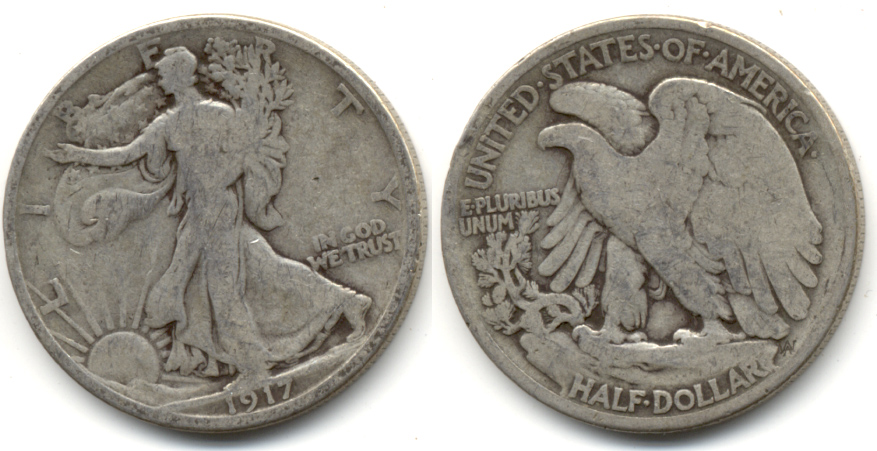 1917 Walking Liberty Half Dollar Good-4 h