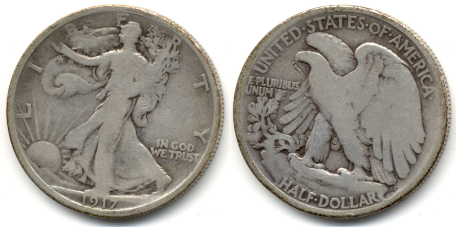 1917 Walking Liberty Half Dollar Good-4 i