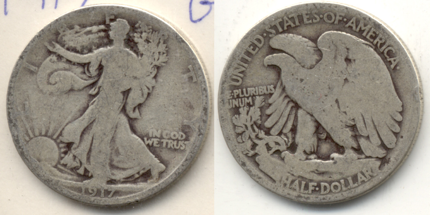 1917 Walking Liberty Half Dollar Good-4 m