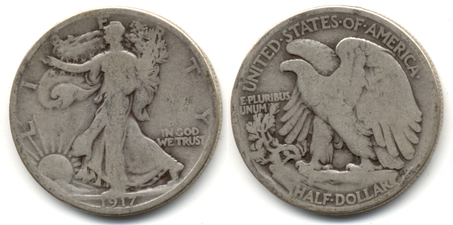 1917 Walking Liberty Half Dollar Good-4 o