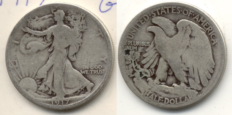 1917 Walking Liberty Half Dollar Good-4 q