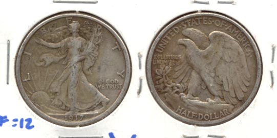 1917 Walking Liberty Half Dollar VF-20