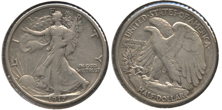 1917 Walking Liberty Half Dollar VF-20 #b