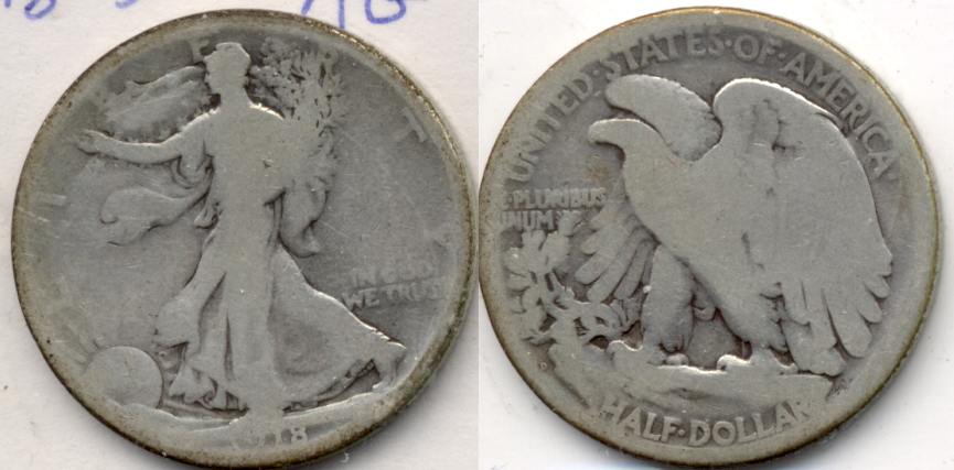 1918-D Walking Liberty Half Dollar AG-3