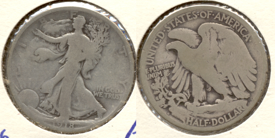 1918-D Walking Liberty Half Dollar AG-3 c