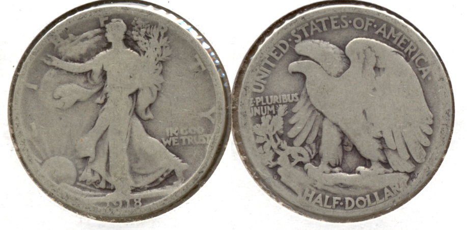 1918-D Walking Liberty Half Dollar AG-3 e