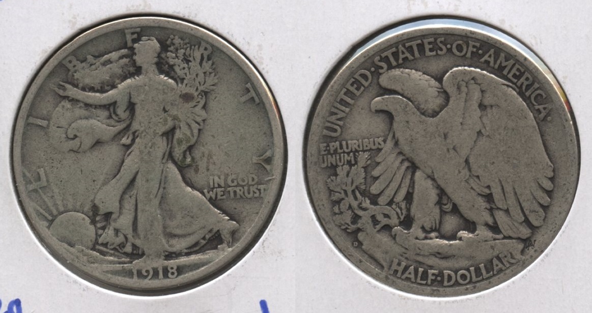1918-D Walking Liberty Half Dollar Good-4 #aa