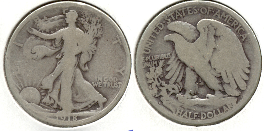 1918-D Walking Liberty Half Dollar Good-4 i