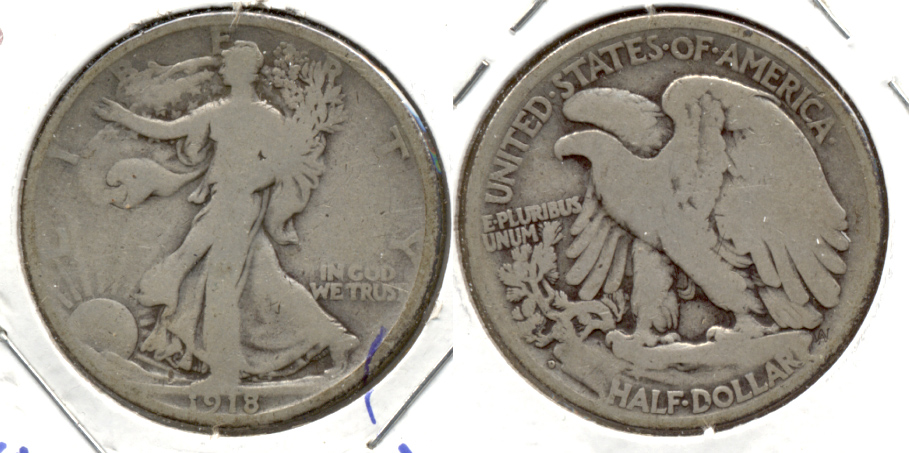 1918-D Walking Liberty Half Dollar Good-4 o