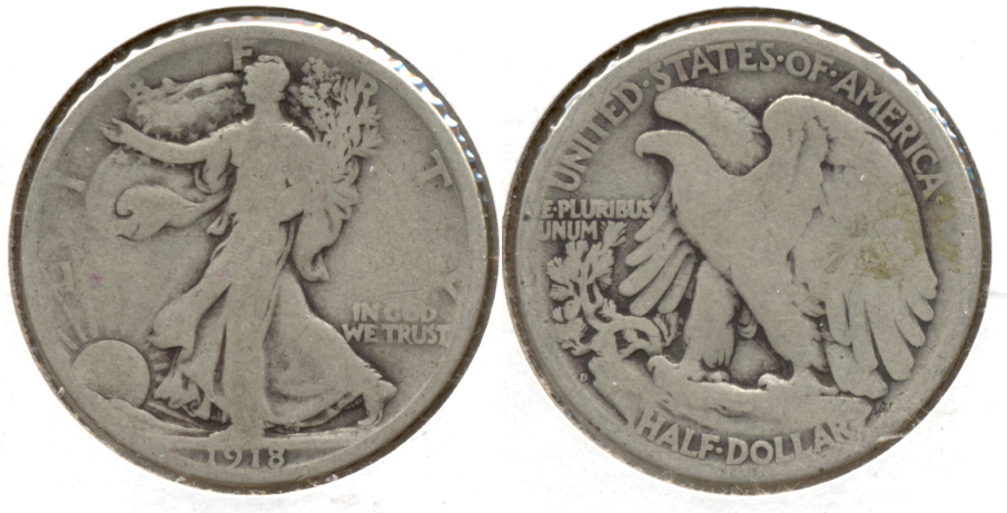 1918-D Walking Liberty Half Dollar Good-4 q