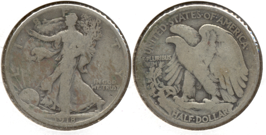 1918-D Walking Liberty Half Dollar Good-4 w