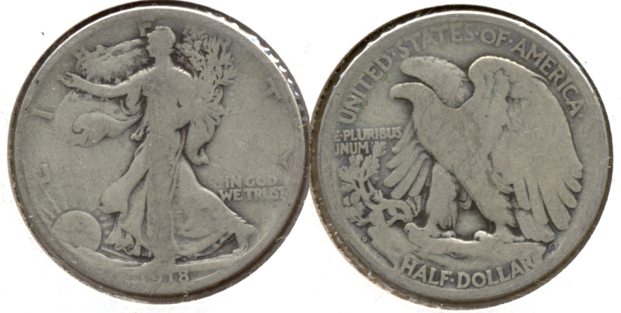 1918-D Walking Liberty Half Dollar Good-4 x