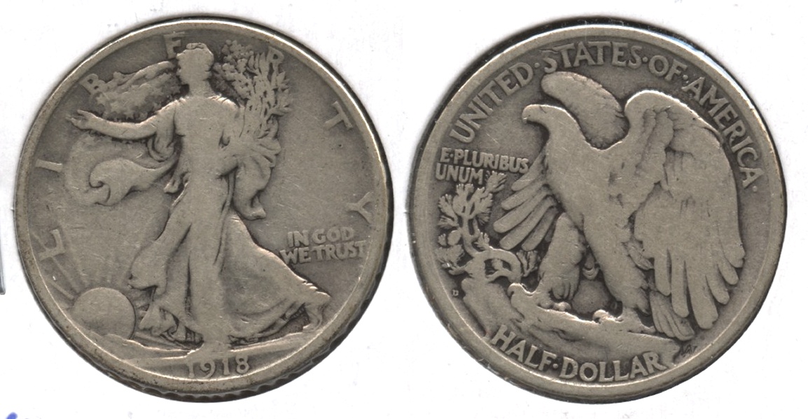 1918-D Walking Liberty Half Dollar Good-6 #a