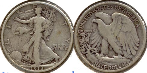1918-S Walking Liberty Half Dollar Fine-12 b