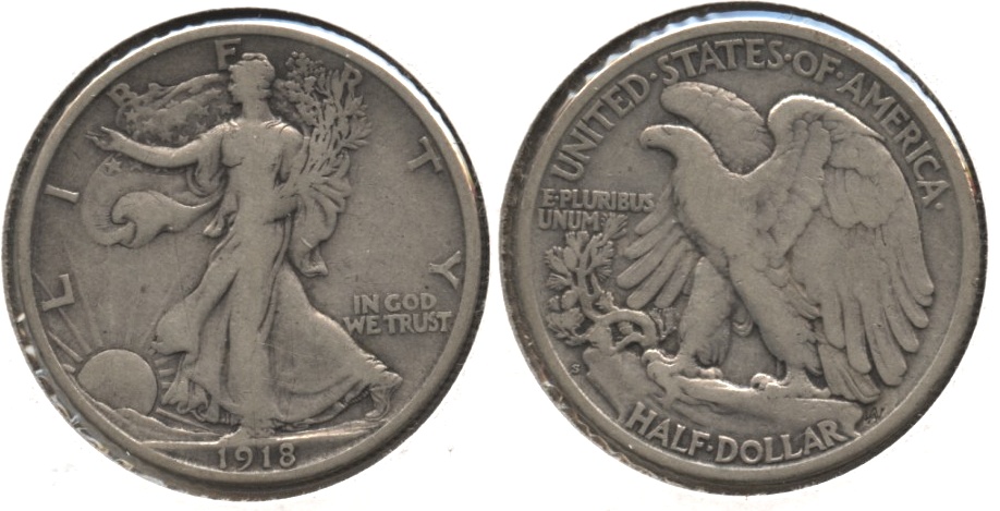 1918-S Walking Liberty Half Dollar Fine-12 #g