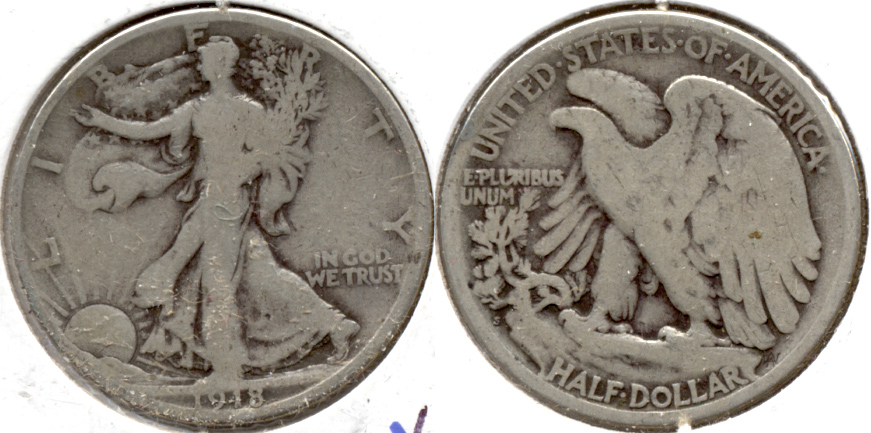 1918-S Walking Liberty Half Dollar Good-4