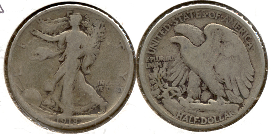 1918-S Walking Liberty Half Dollar Good-4 a